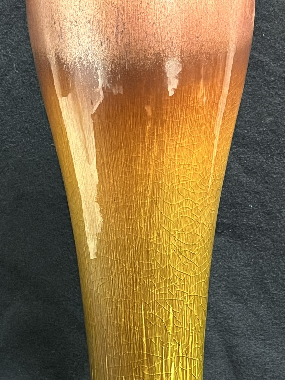 Pottery Green and Brown Drip Glaze Vase 18.25" Tall