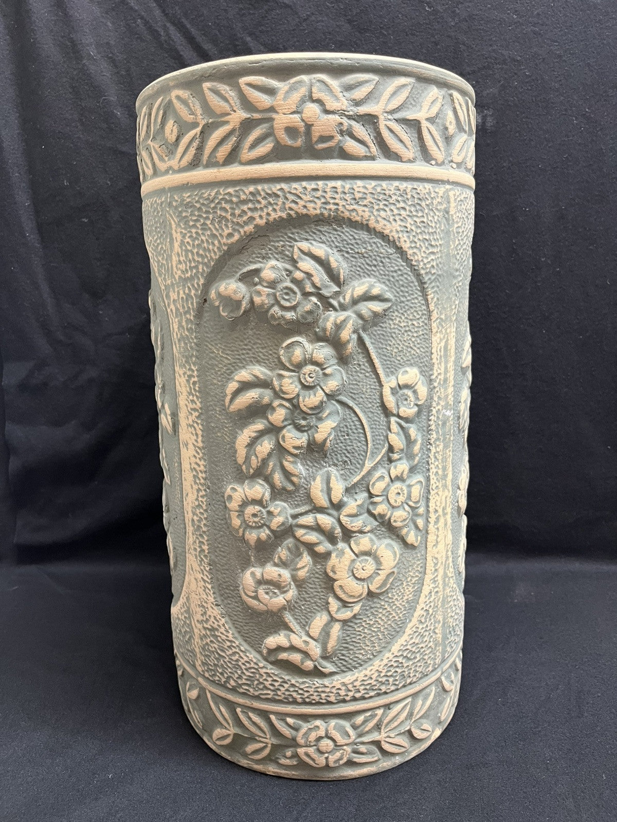 Vintage Robinson Ransbottom Pottery Dogwood Umbrella Stand Holder 18"