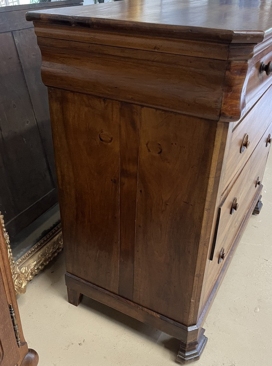 ANTIQUE PERIOD FRENCH LOUIS PHILIPPE WALNUT COMMODE CHEST OF DRAWERS