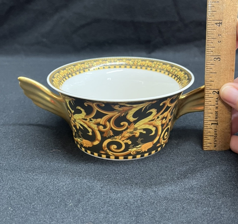 Rosenthal Versace Flat Cream Soup “Barocco” Bowl & Plate Set BH190 C