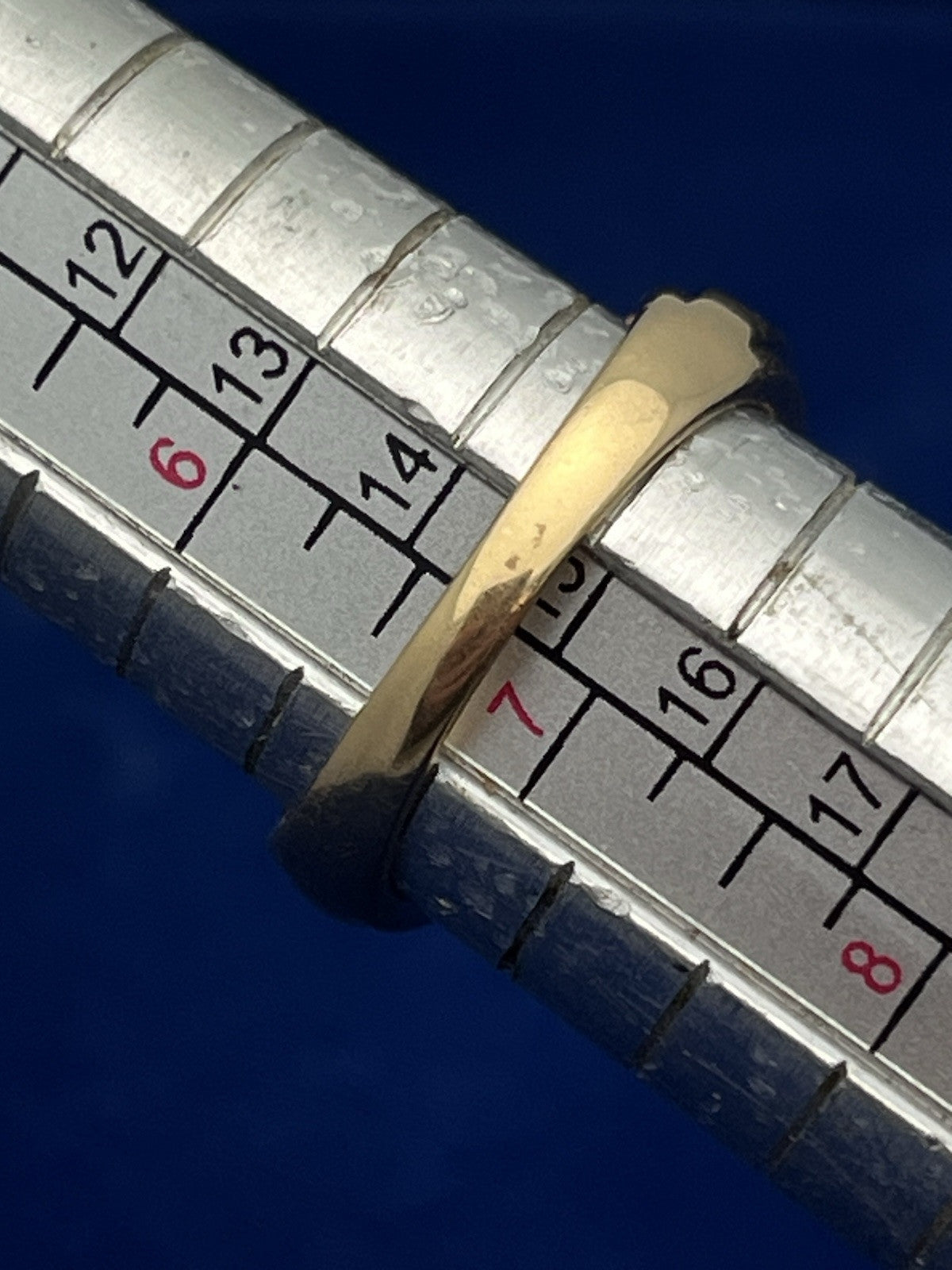 14k Yellow Gold Lab Created Sapphire and Diamond Ring MEDA  China SZ 6.75 7.48 g