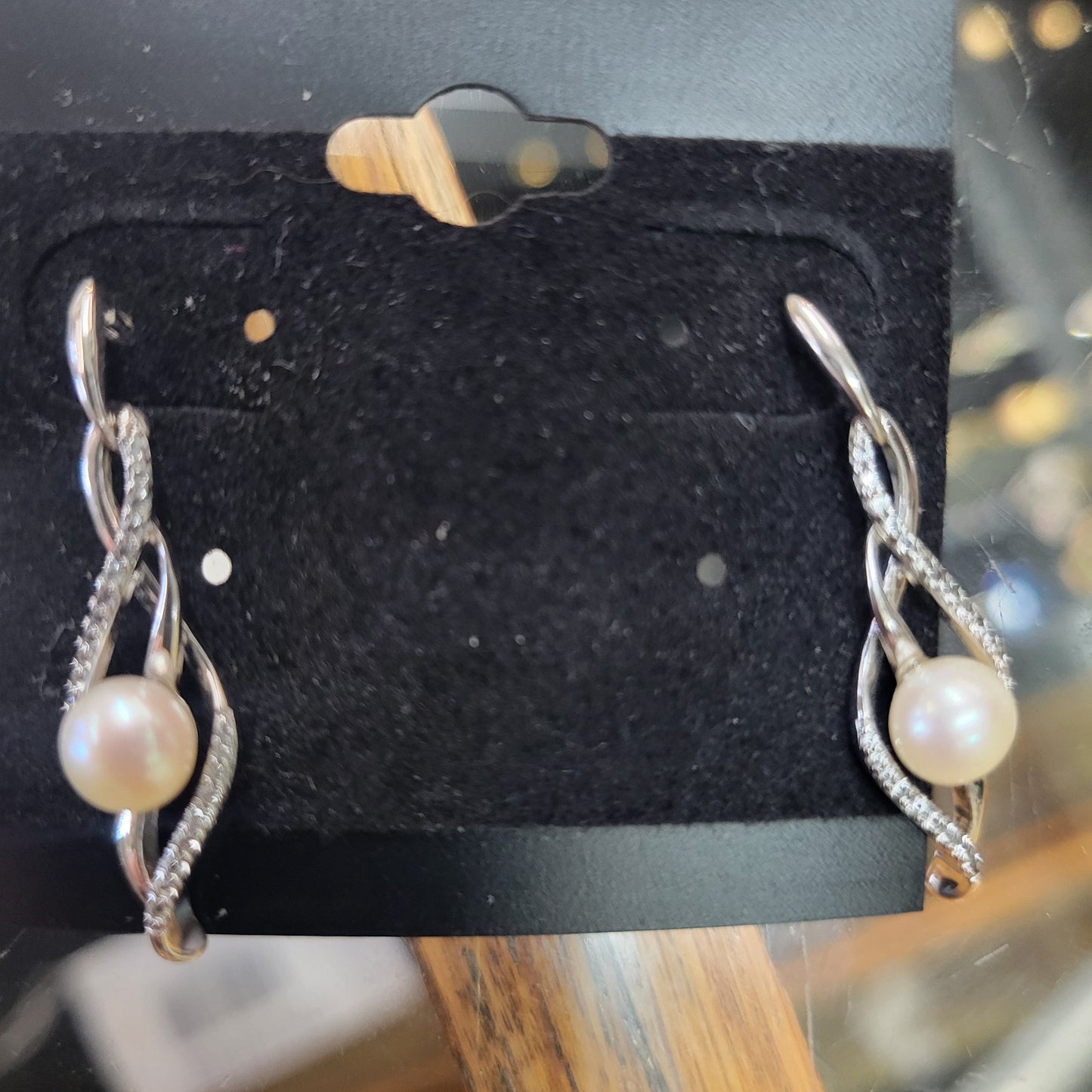 Cultured Pearl Earrings Lab-Created Sapphires Sterling Silver 925 Kay Jewelers