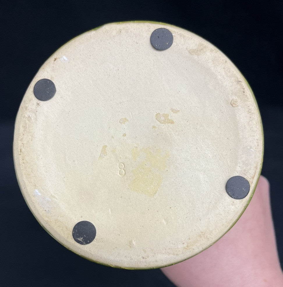 Pottery Green and Brown Drip Glaze Vase 18.25" Tall