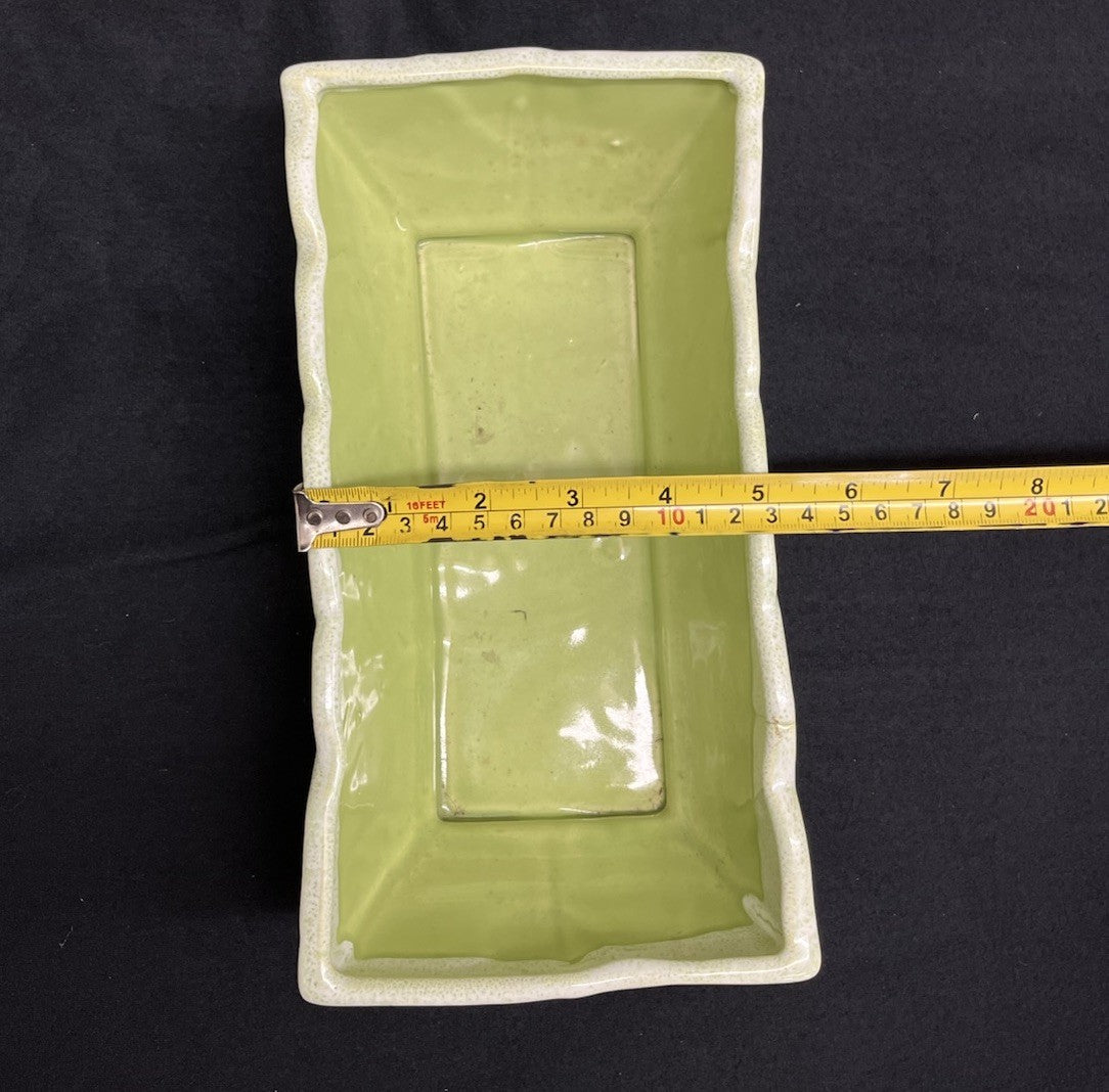 Shawnee Pottery 1950's vintage green leaf planter #292 10.5"