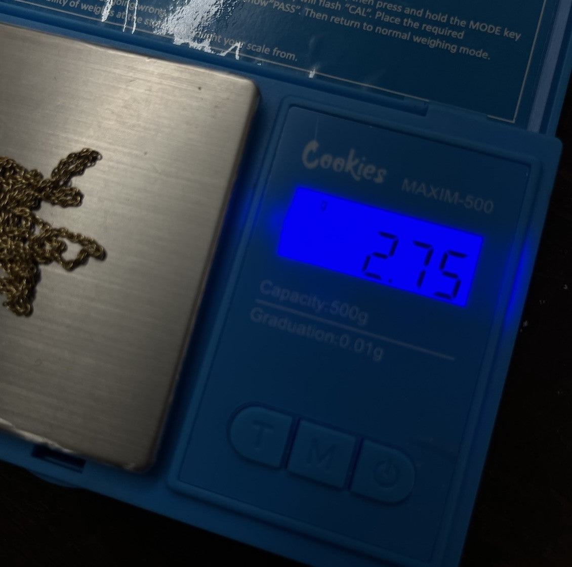 14k yellow gold rope  20 in chain  1 mm   2.75 g signed AD