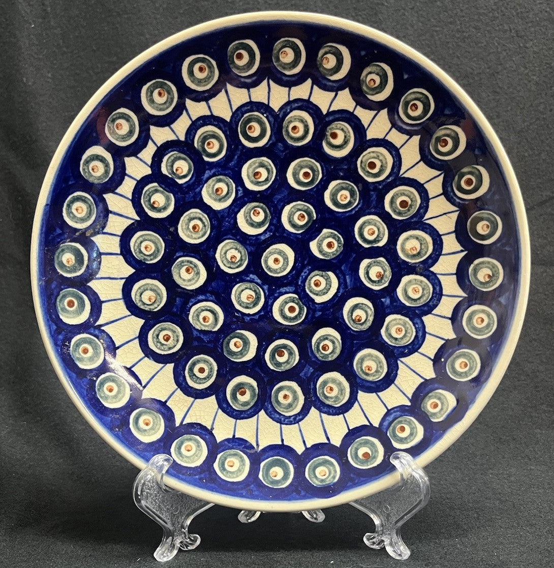 Boleslawiec Polish Pottery Dessert Plate, Traditional Pattern, 7 5/8 in