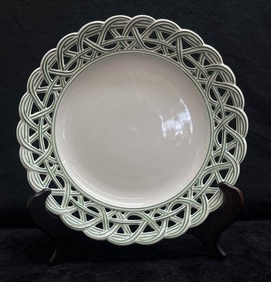 Reticulated Este Ceramiche Tiffany & Co. Green & White Plate BH244
