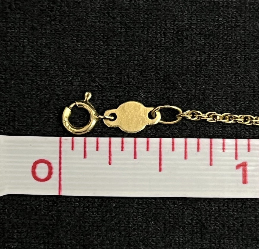 14k yellow gold rope  20 in chain  1 mm   2.75 g signed AD