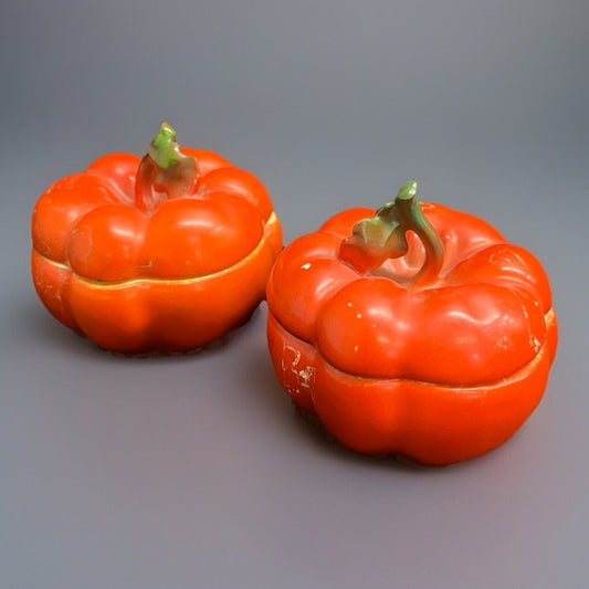 Set of 2 Antique Signed ROYAL BEYREUTH Charming Red Tomato Bowl Box w Lid