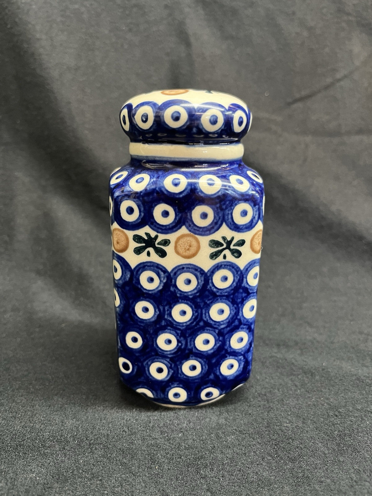 Boleslawiec Polish Pottery Pepper Shaker, Nature Pattern