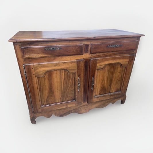 Antique French Louis XV Philippe Figured Walnut Chest Commode Sideboard Server