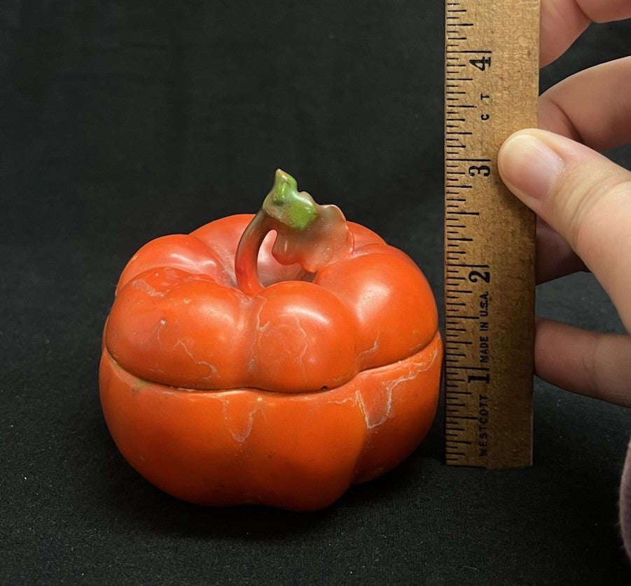 Set of 2 Antique Signed ROYAL BEYREUTH Charming Red Tomato Bowl Box w Lid