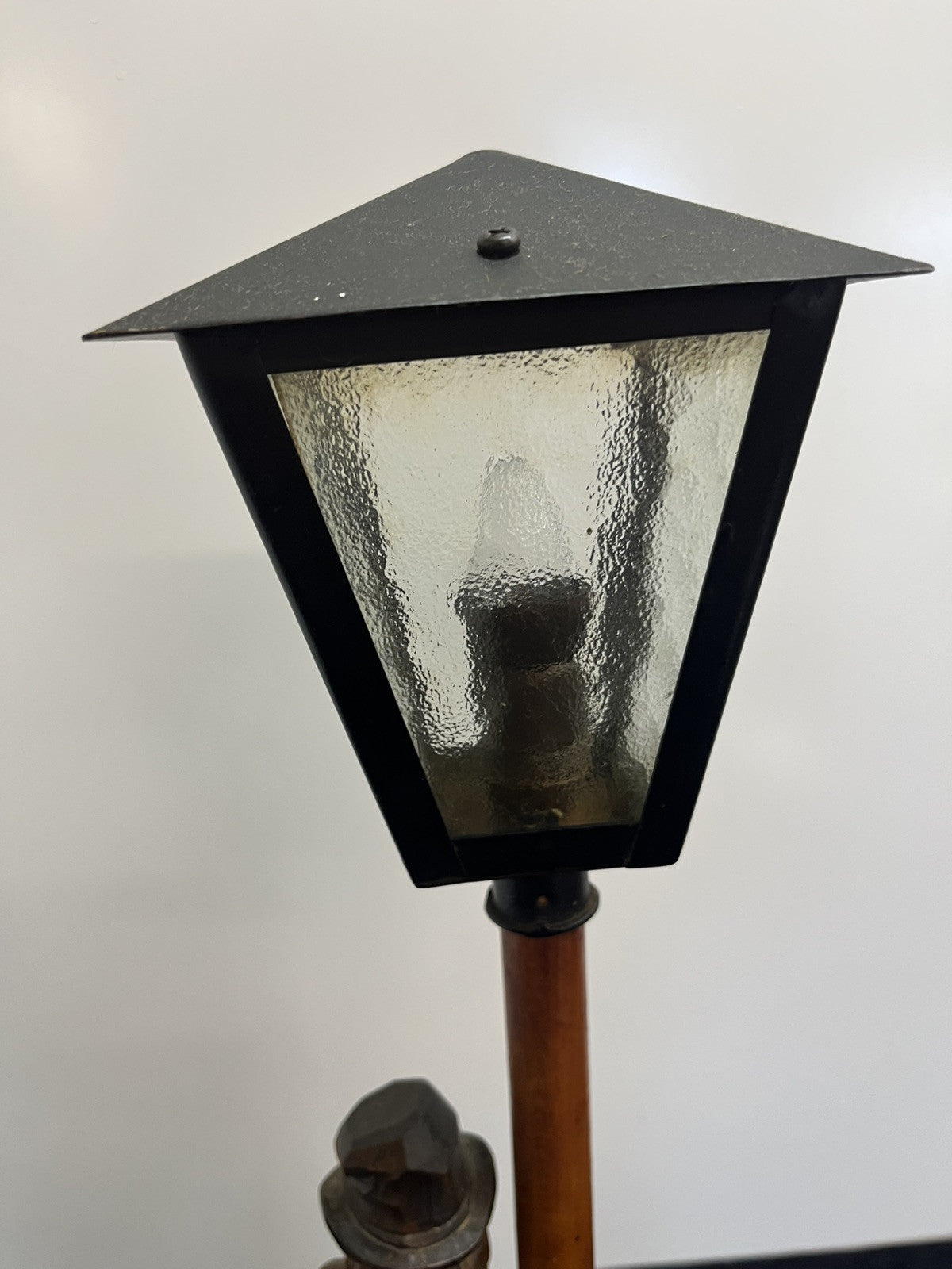 Solid Wood Carved German Table Lamp Karl Griesbaum Hobo Drunk Street