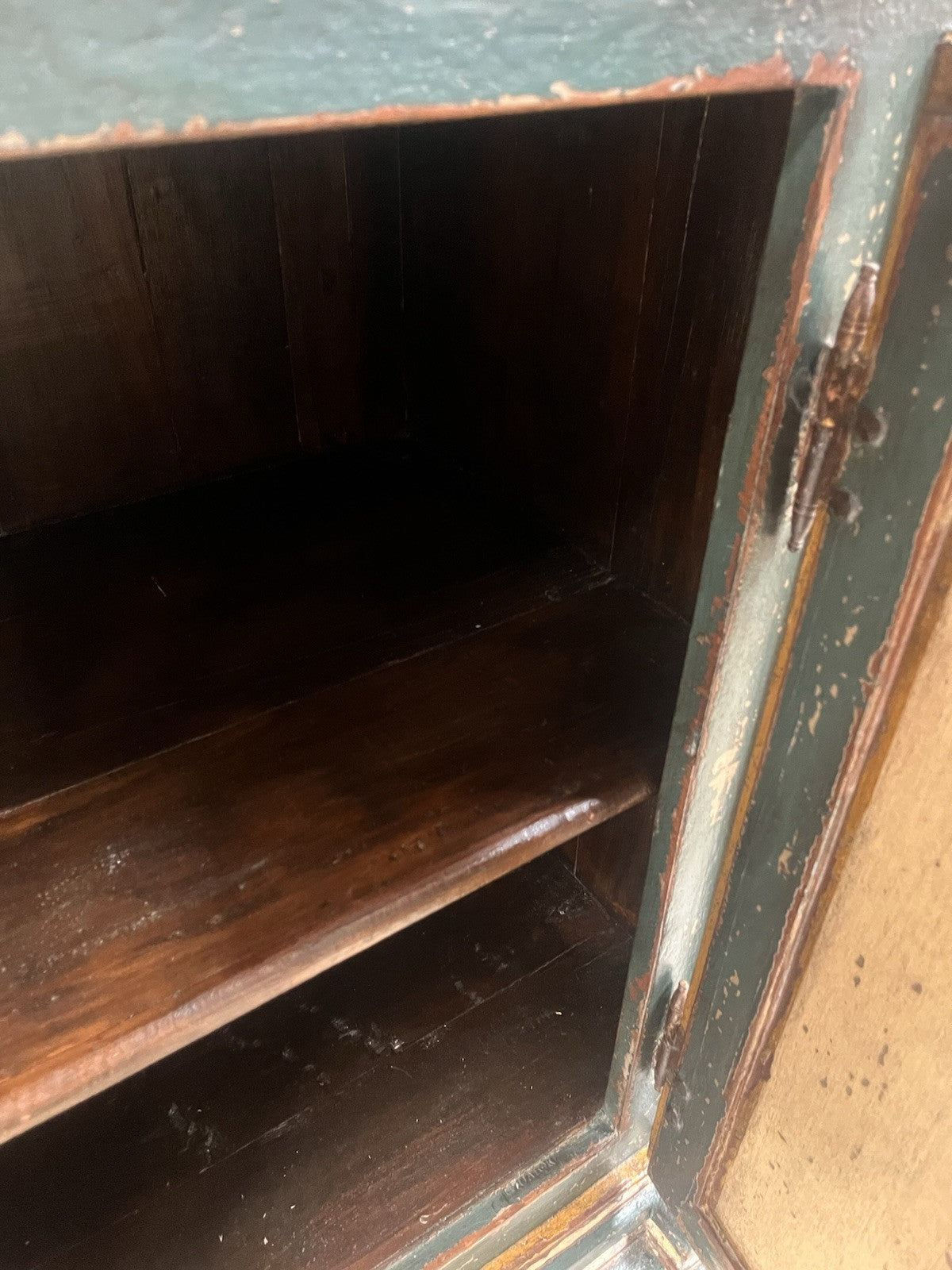 Antique Large Floral and Bird Painted Swedish Armoire Cabinet 94.5" x 51"  CL5