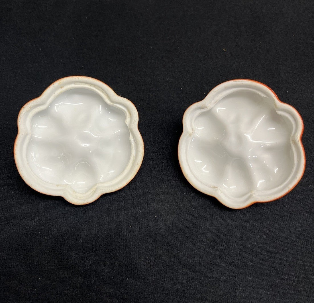 Set of 2 Antique Signed ROYAL BEYREUTH Charming Red Tomato Bowl Box w Lid