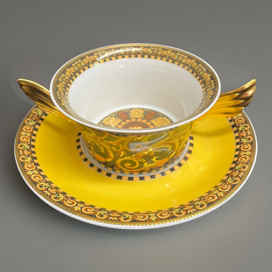 Rosenthal Versace Flat Cream Soup “Barocco” Bowl & Plate Set BH190 C