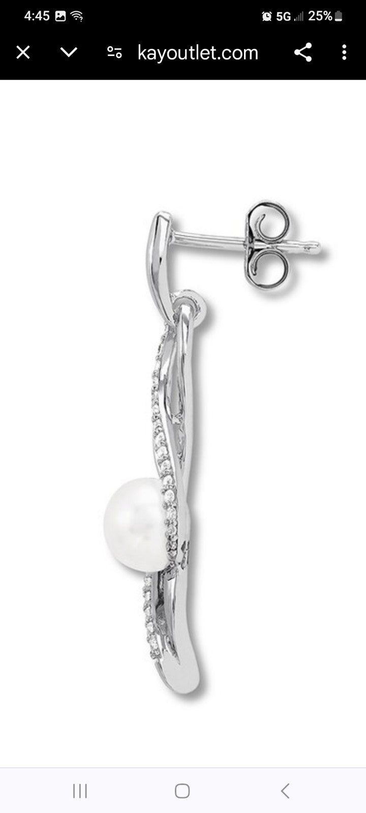 Cultured Pearl Earrings Lab-Created Sapphires Sterling Silver 925 Kay Jewelers