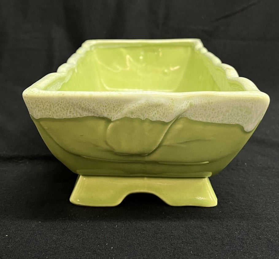 Shawnee Pottery 1950's vintage green leaf planter #292 10.5"
