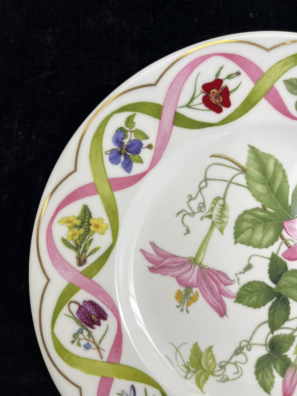 Wedgwood "The Flower Artists of Kew" Pink Passionflower Plates Set of 2 - 8.25"