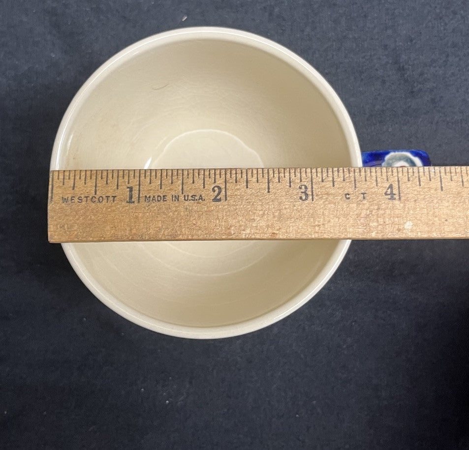 Boleslawiec Polish Pottery Flat Cup, Traditional Pattern, 2.5 in