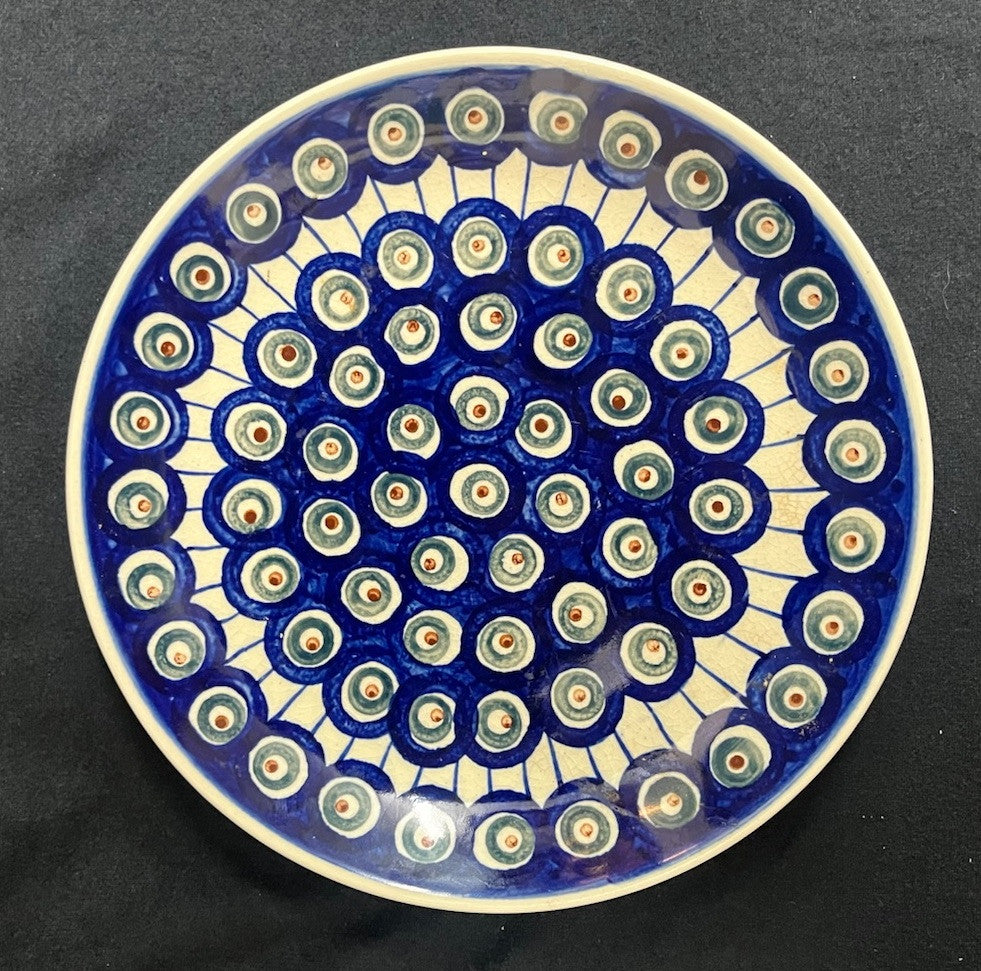 Boleslawiec Polish Pottery Dessert Plate, Traditional Pattern, 7 5/8 in