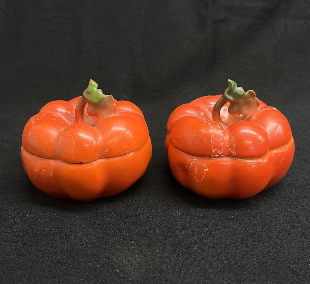 Set of 2 Antique Signed ROYAL BEYREUTH Charming Red Tomato Bowl Box w Lid