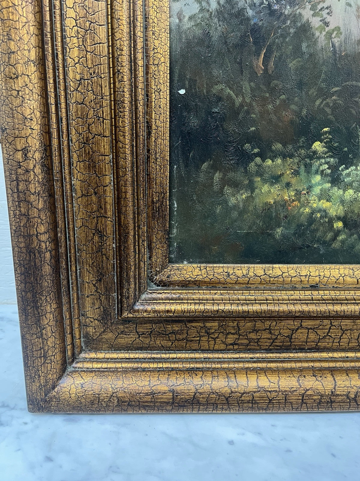 Large Agricultural Pastoral Cows Grazing Oil On Canvas Painting 58" x 70" CL6