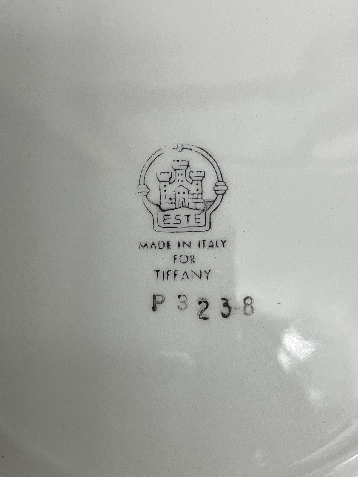 Reticulated Este Ceramiche Tiffany & Co. Green & White Plate BH244